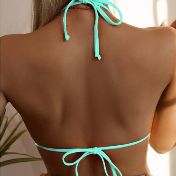 Aqua Halter Bikini Top - Picture 3 of 3